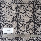 ブロックプリント生地【50cm単位】インド綿  花柄 黒×生成り #37810-BK1