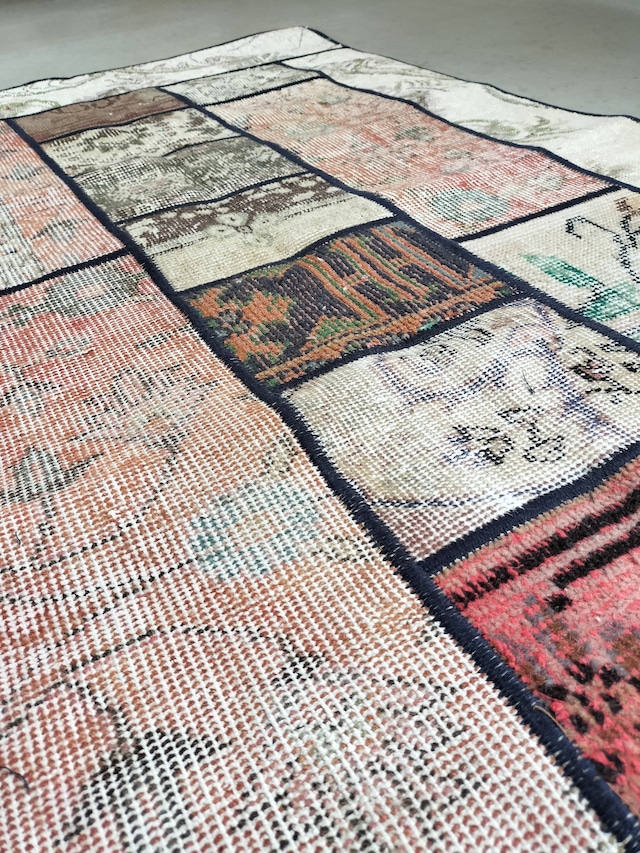 Turkish patchwork rug 199✕89cm No.447