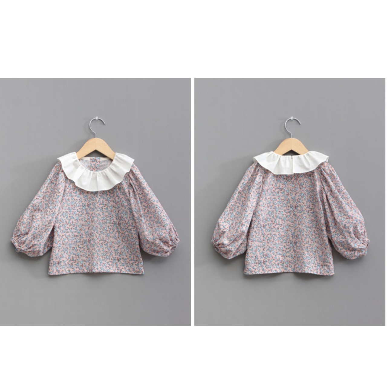【予約販売】フリルカラーブラウス（長袖）｜90〜150サイズ｜商用利用OK