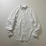 90s Ralph Lauren 無地 ガチャポケ エポレット 猫目ボタン 長袖シャツ ラルフローレン ホワイト M 古着