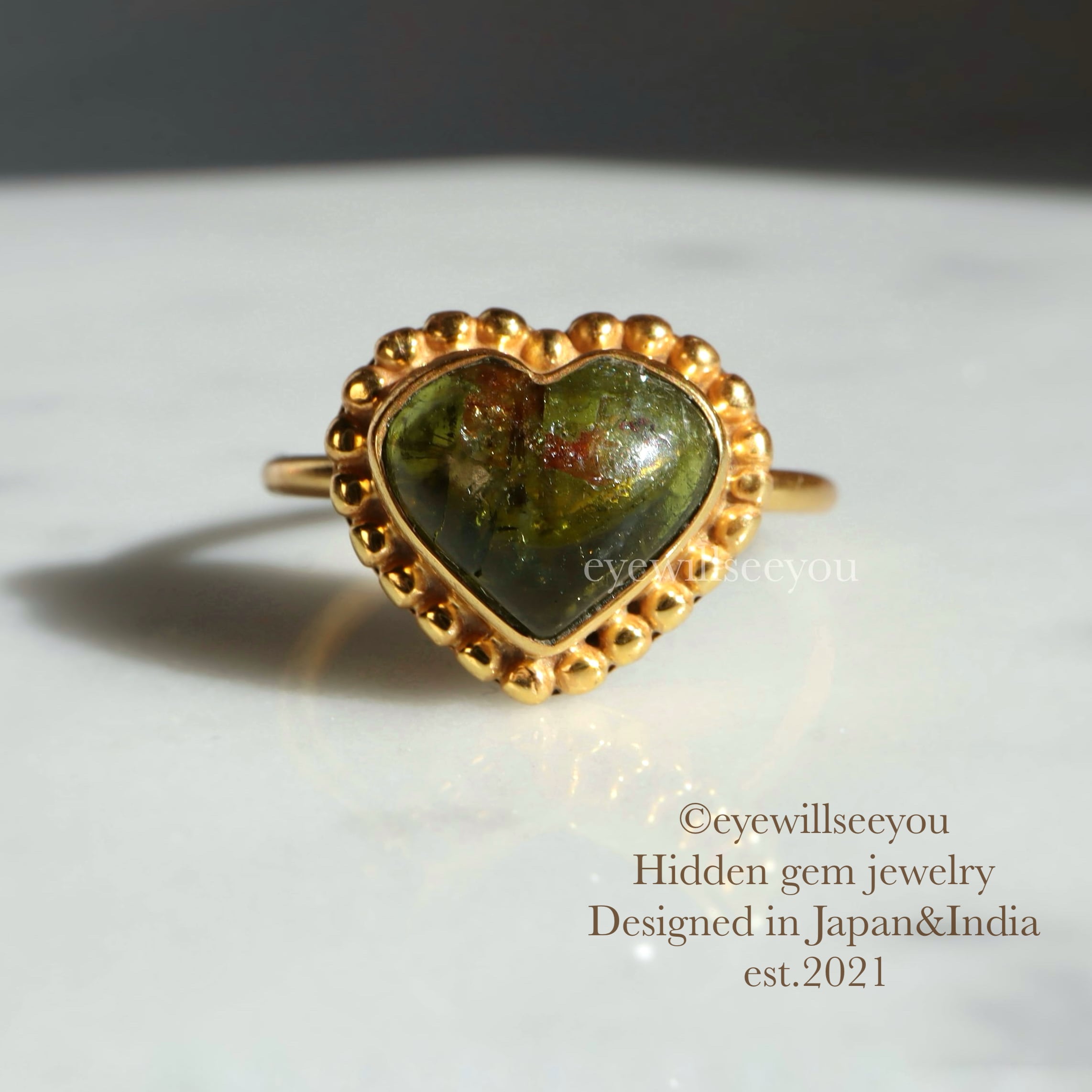 Garnet heart ring ガーネットハートリング | eyewillseeyou