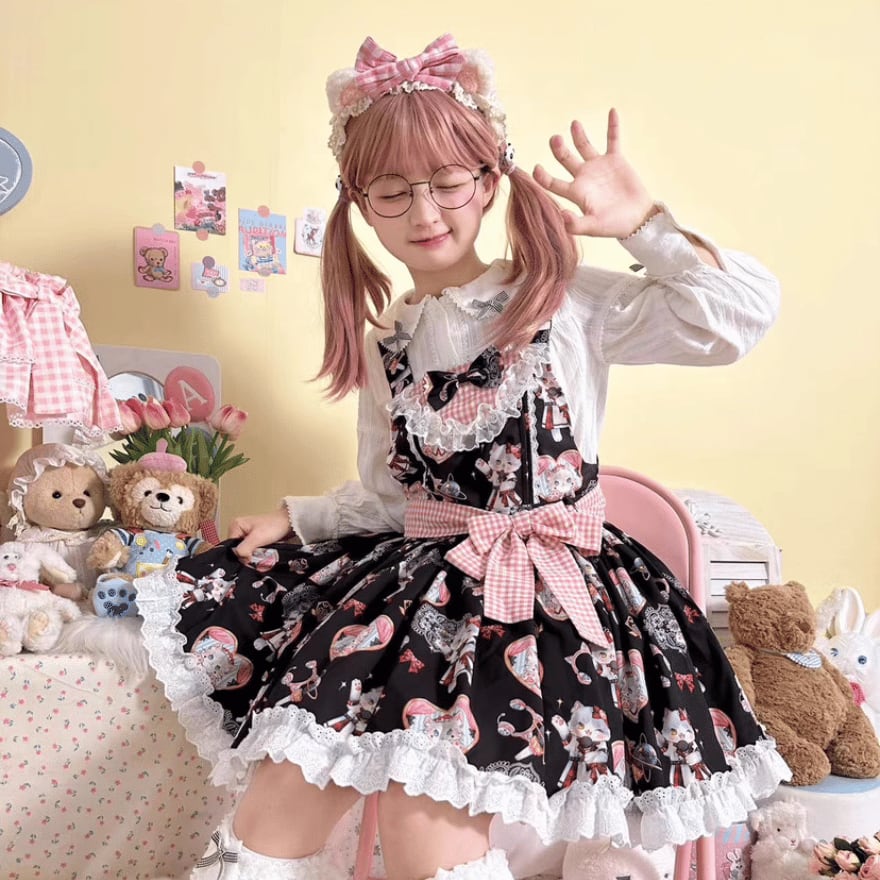 ロリータ ワンピース 甘ロリ ノースリーブ ジャンパースカート