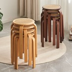 丸 スツール 45.4cm 木製 椅子 ナチュラル カントリー 北欧 ダークブラウン おしゃれ 可愛い リビングルーム 軽量