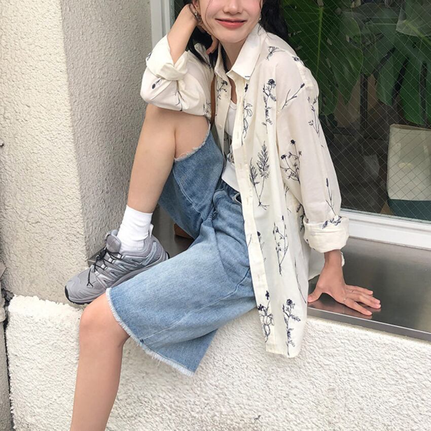 embroidered shirt　J00489