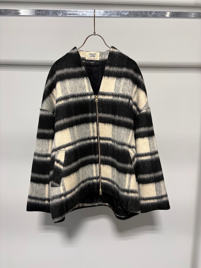 【MARGAUX VINTAGE】シャギージップコート　チェック