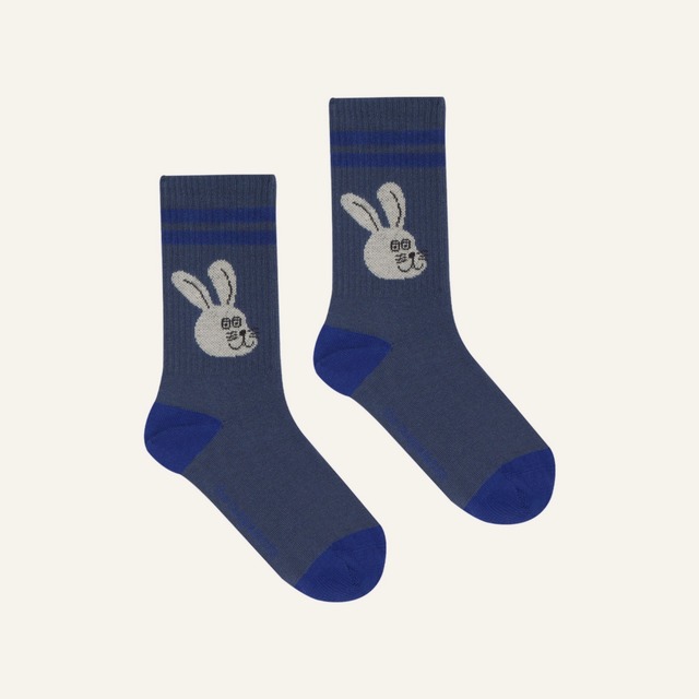 即納【The Campamento】最後1点 5/6y RABBIT BLUE KIDS SOCKS / 靴下 / カンパメント
