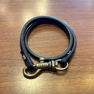 RALPH LAUREN LEATHER BRACELET BLACK
