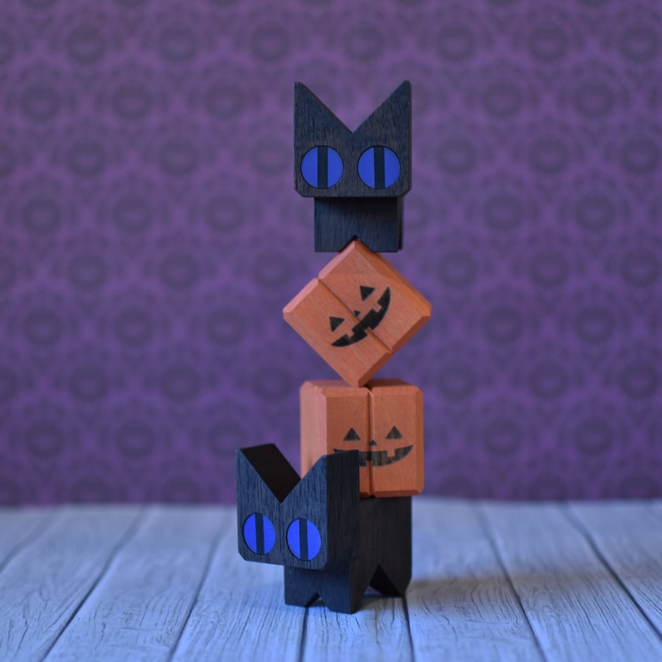ネコブロック・ハロウィーン | こまむぐ |公式通販｜日本製木の