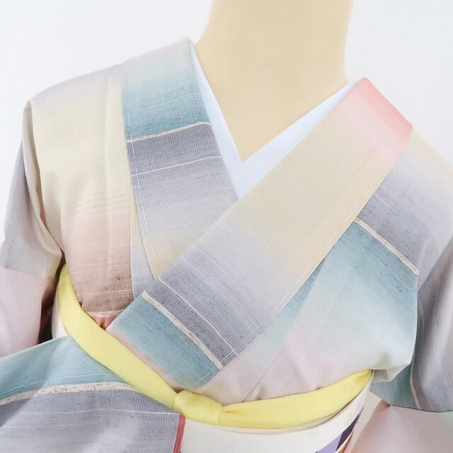 新品 正絹 紬 反物 ほどこし 米琉 一期一会 伝統工芸士 斎藤俊弘 斎藤  