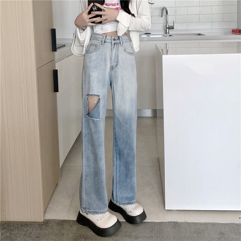 ジーンズ サマーハイウェストカラーパンツ 夏物 ドラファッションホール30796515673