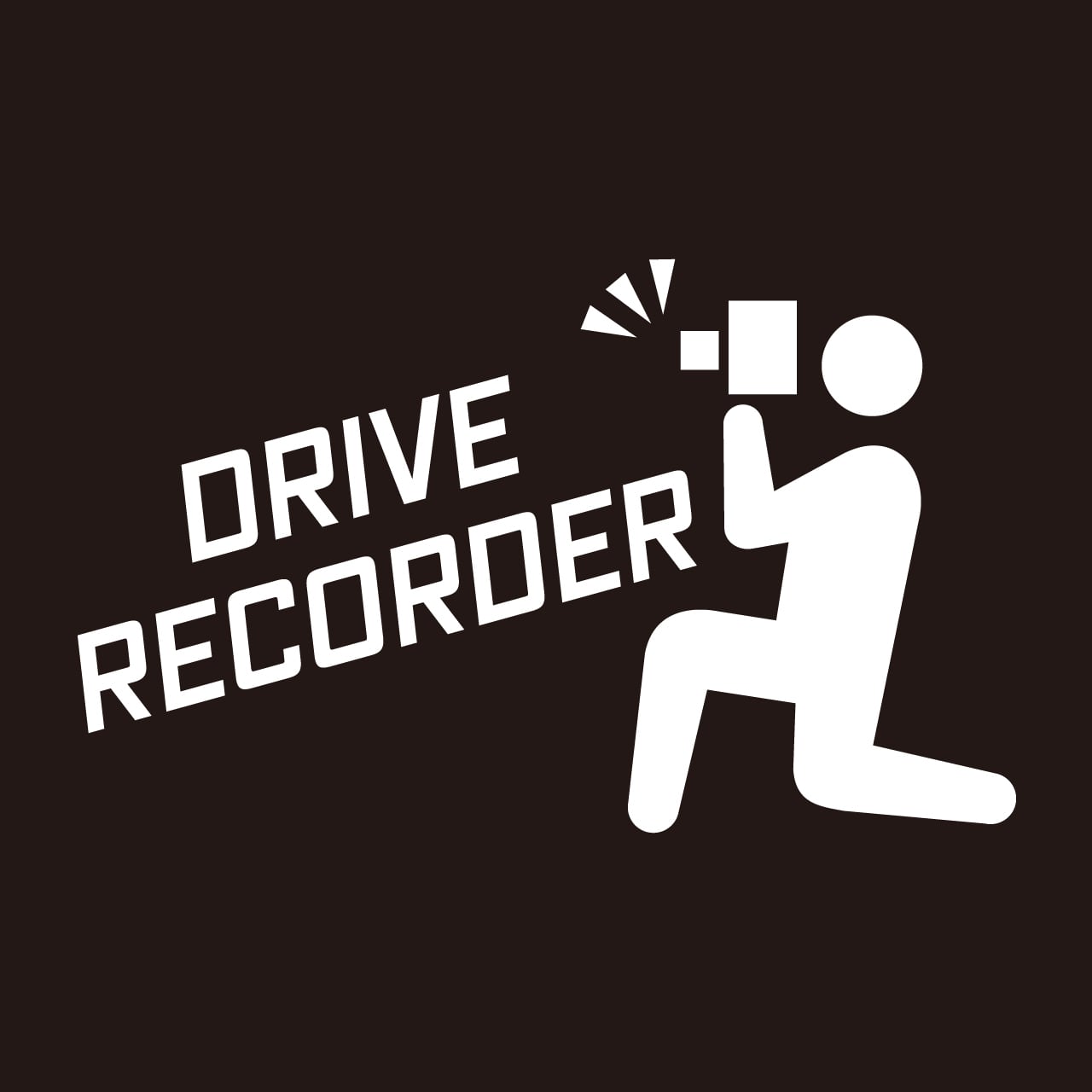 ピクトグラム　オリジナル　カメラ　ドラレコ　ドライブレコーダー　ステッカー　カッティング用シートひつじ　REC　撮影中　搭載車　車載カメラ　あおり運転防止　防犯　かわいい　シンプル　防水　耐水