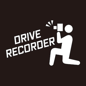 ピクトグラム　オリジナル　カメラ　ドラレコ　ドライブレコーダー　ステッカー　カッティング用シートひつじ　REC　撮影中　搭載車　車載カメラ　あおり運転防止　防犯　かわいい　シンプル　防水　耐水