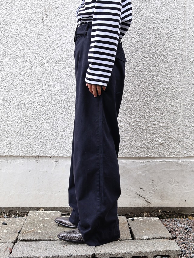 belted wide slacks