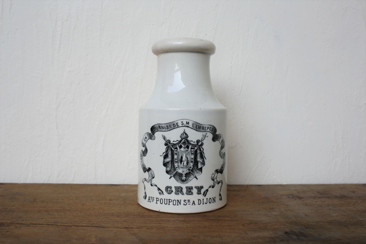 フランス アンティーク クレイユモントロー Creil et Montereau GREY 