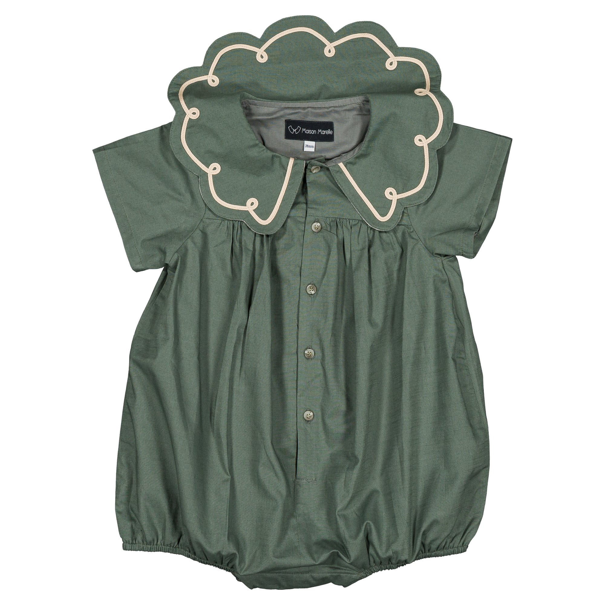 予約【Maison Marelle】Romper CARNOT- green / 6月上旬以降入荷