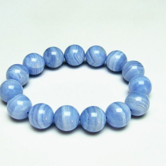 ブルーレースアゲート ブレスレット 14mm [M便 1/10] 111-12674