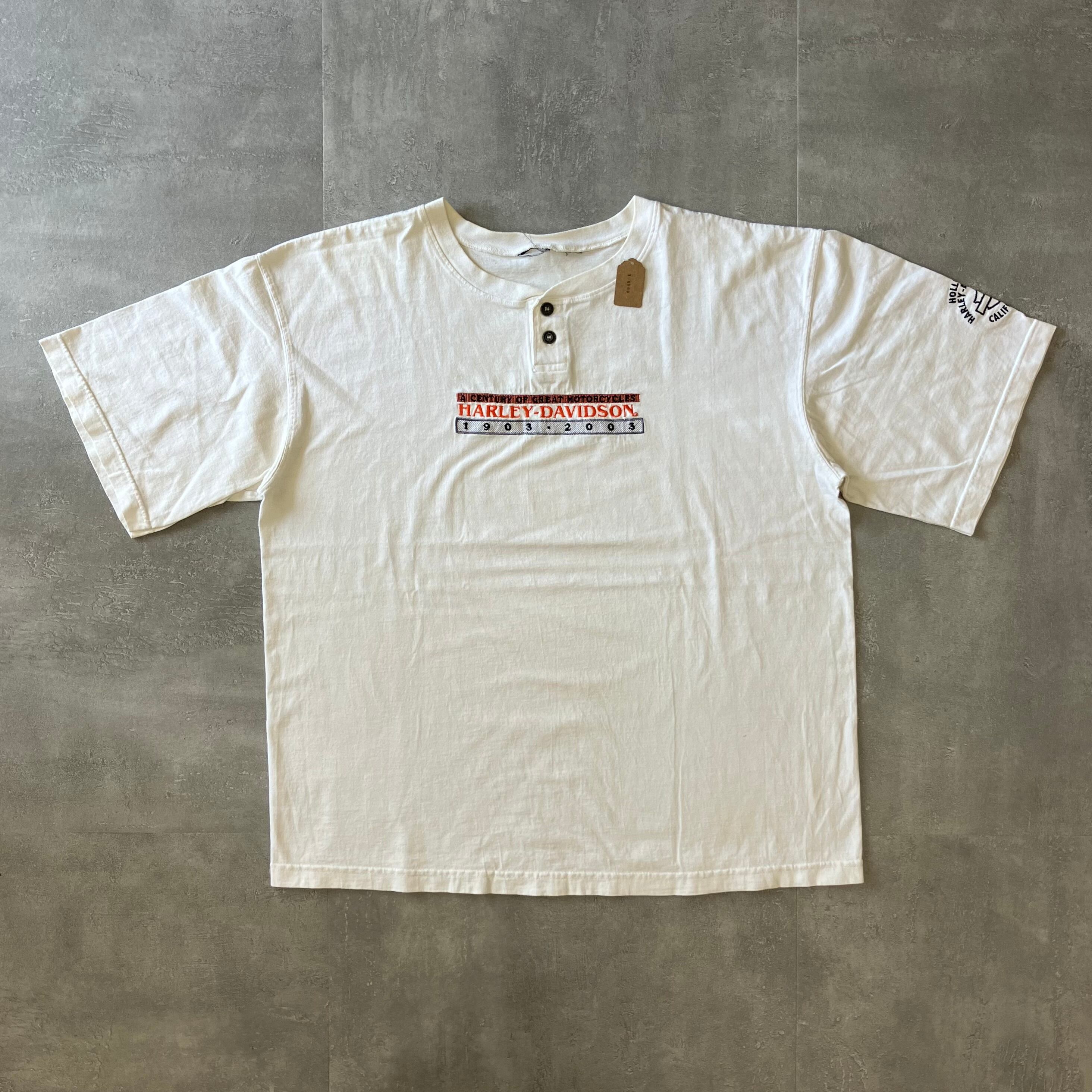 Harley-Davidson 00s ヘンリーネックTee 刺繍 XXL程度 No.2224