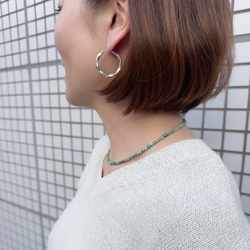 Lagoon Original グリーン ターコイズ 4mm コインカット ネックレス
