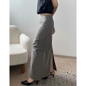 Back Slit Long Skirt 501191