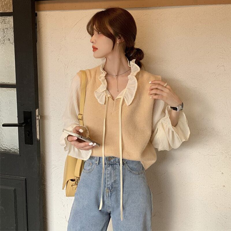 Vネックセーター トップス レディーススプリングルーズ 春物 萌量不足4712226916