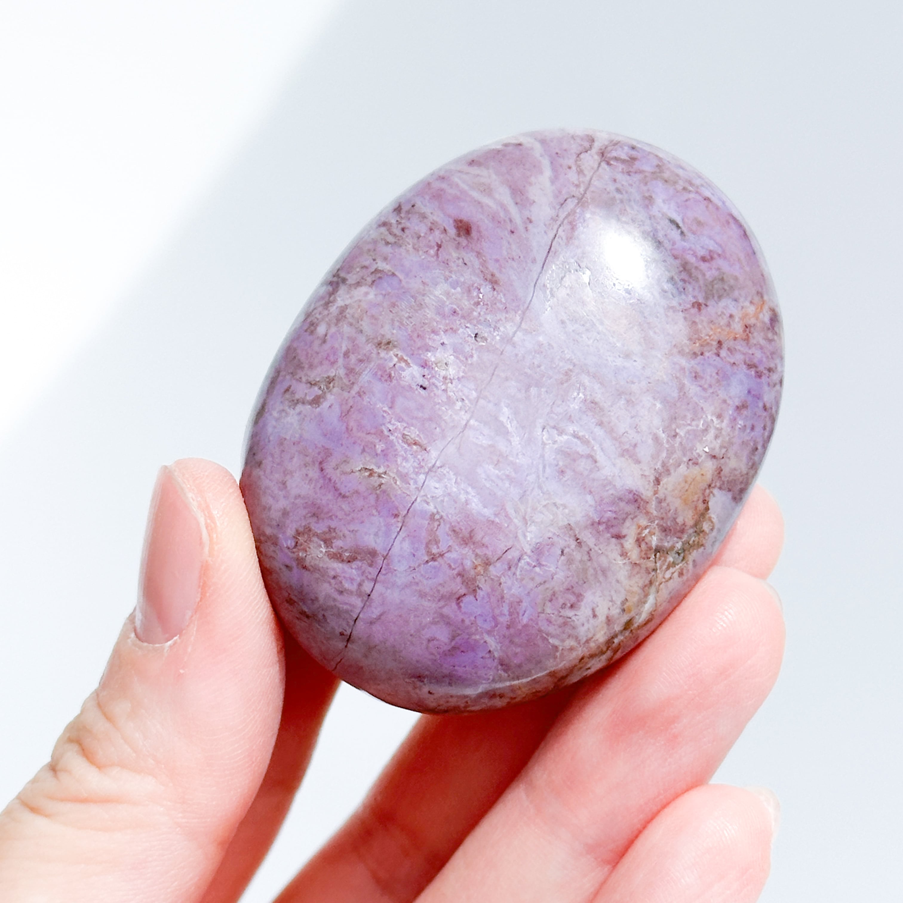 ⑪天然石 さざれ パープルジェイド パープルジェイド パームストーン42◇Purpe Jade palm stone ◇天然石