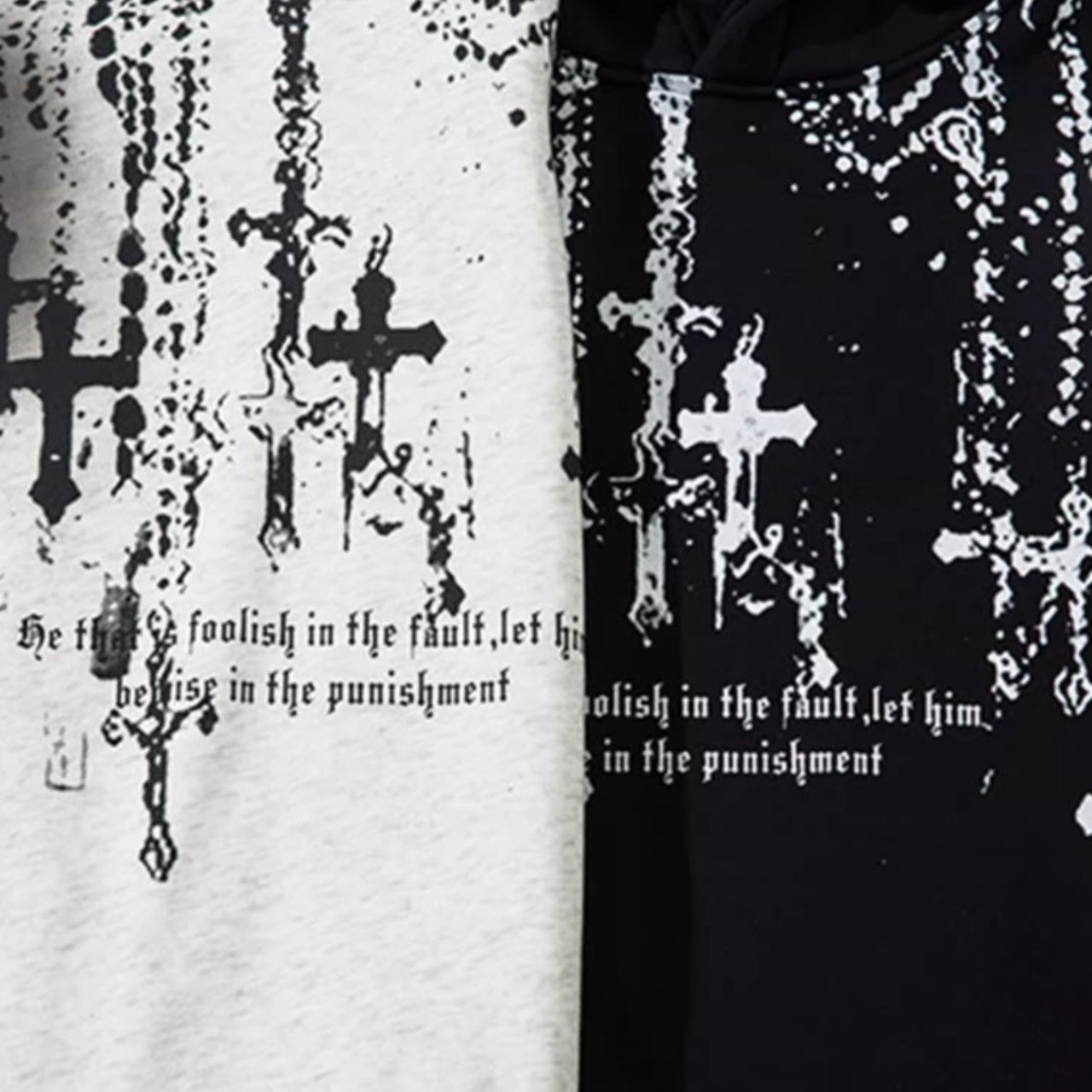 High Street Cross Hoodie, Oversized Relaxed Fit Unisex Pullover Sweatshirt (ME281)