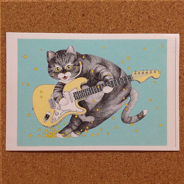 ネコとギター ポストカード