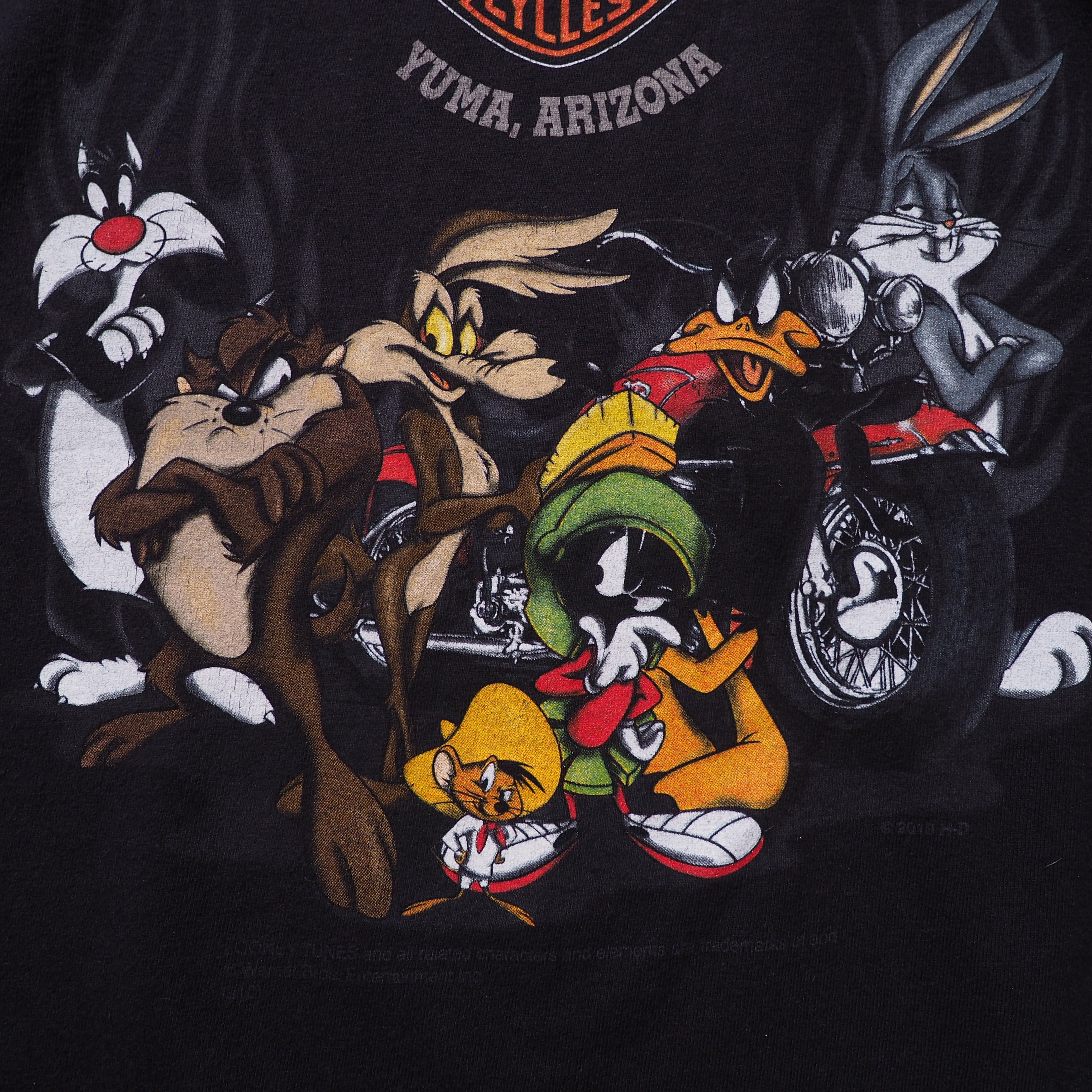 " Harley-Davidson × Looney Tunes " printed Black SS Tee
