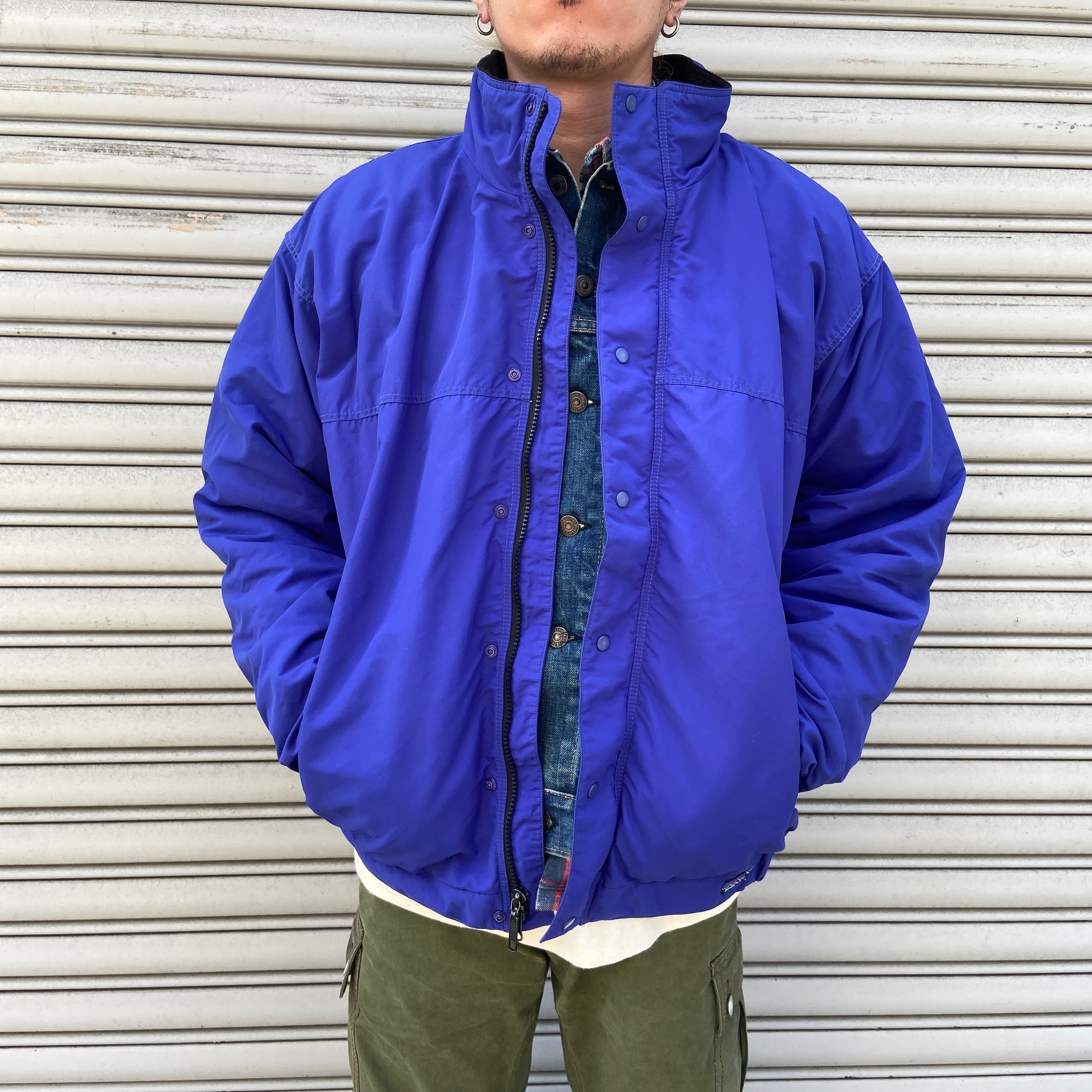 珍品レア PATAGONIA パタゴニア シンチラサーク USA製 アメリカ製 80s USA製 パタゴニア シンチラサークジャケット ナス紺 L 三角タグ