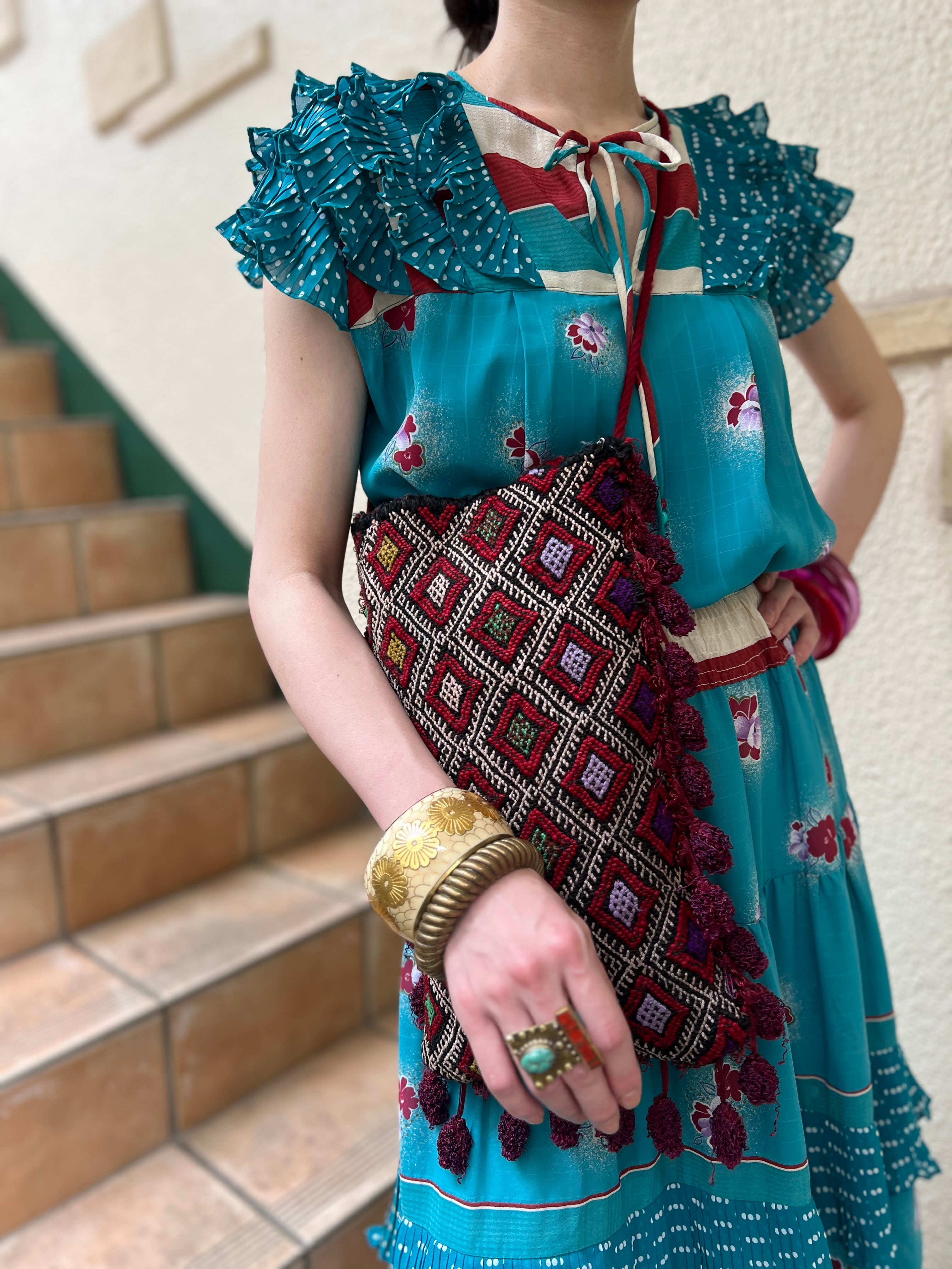 Vintage Moroccan berber wool rug bag ( ヴィンテージ モロッコ