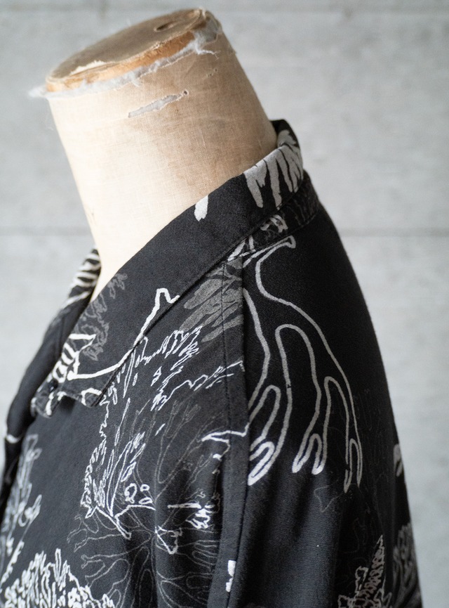 "富み子" 1990s Marine botanical print shirt
