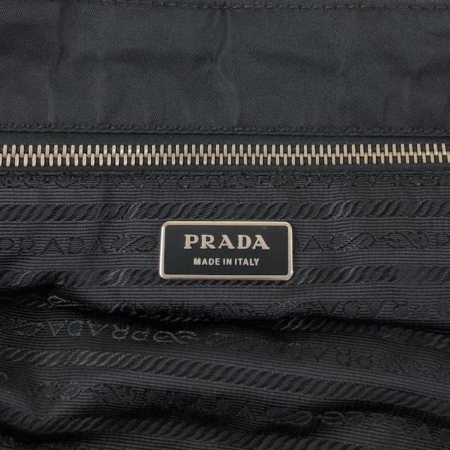PRADA プラダ ハンドバッグ ブラック トライアングルロゴ ナイロン レザーハンドル トートバッグ vintage ヴィンテージ オールド 4f8fnv