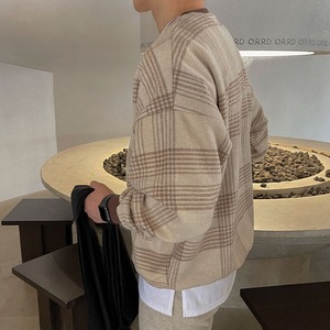 チェックパイピングニット　MT0080327