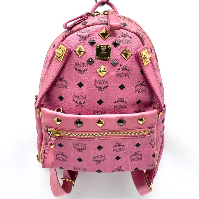 MCM Visetos Backpack Mini Pink Studs / エムシーエム ヴィセトス柄 バックパック