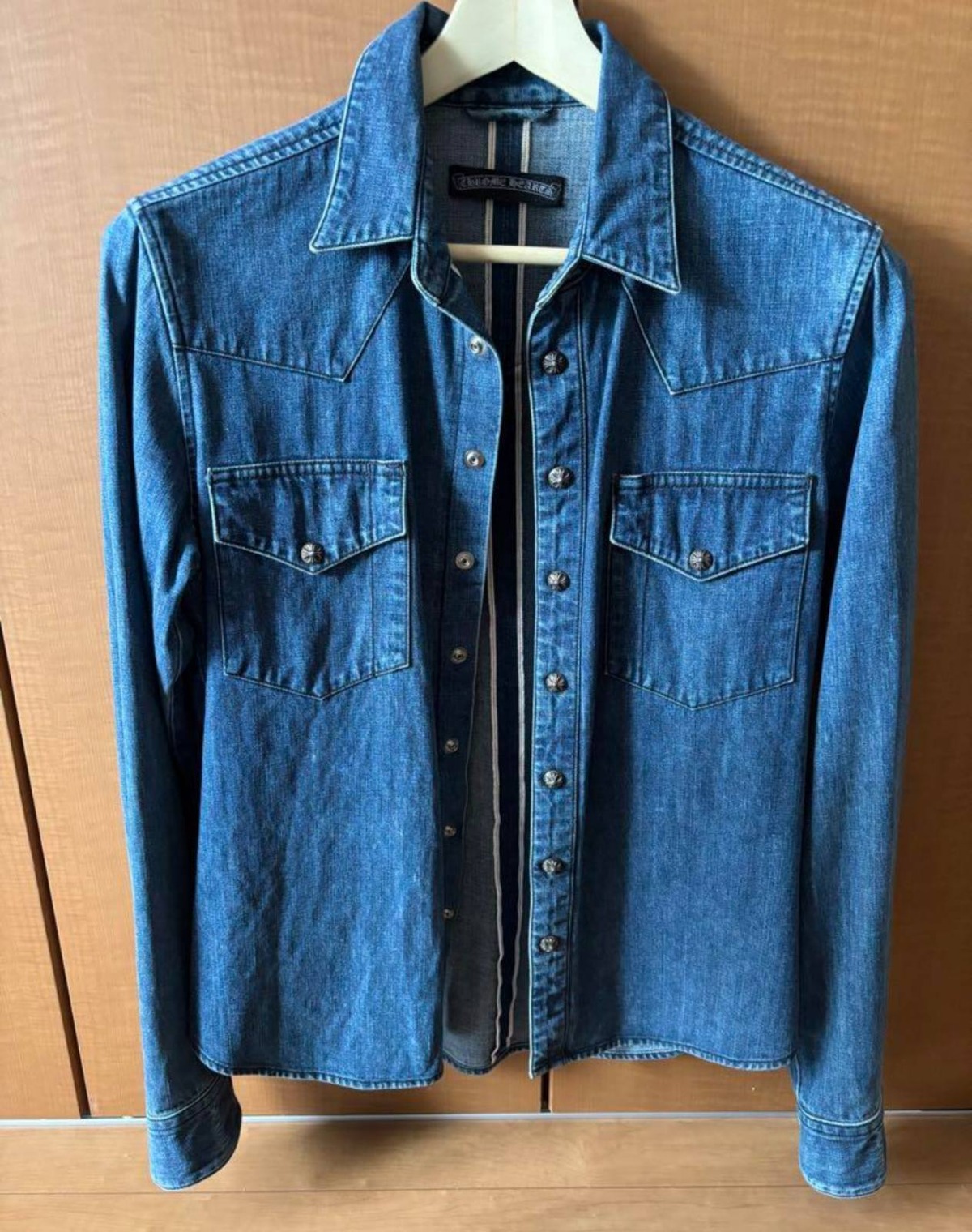 クロムハーツ 壮烈 クロスボールボタン デニムウエスタンシャツ L 