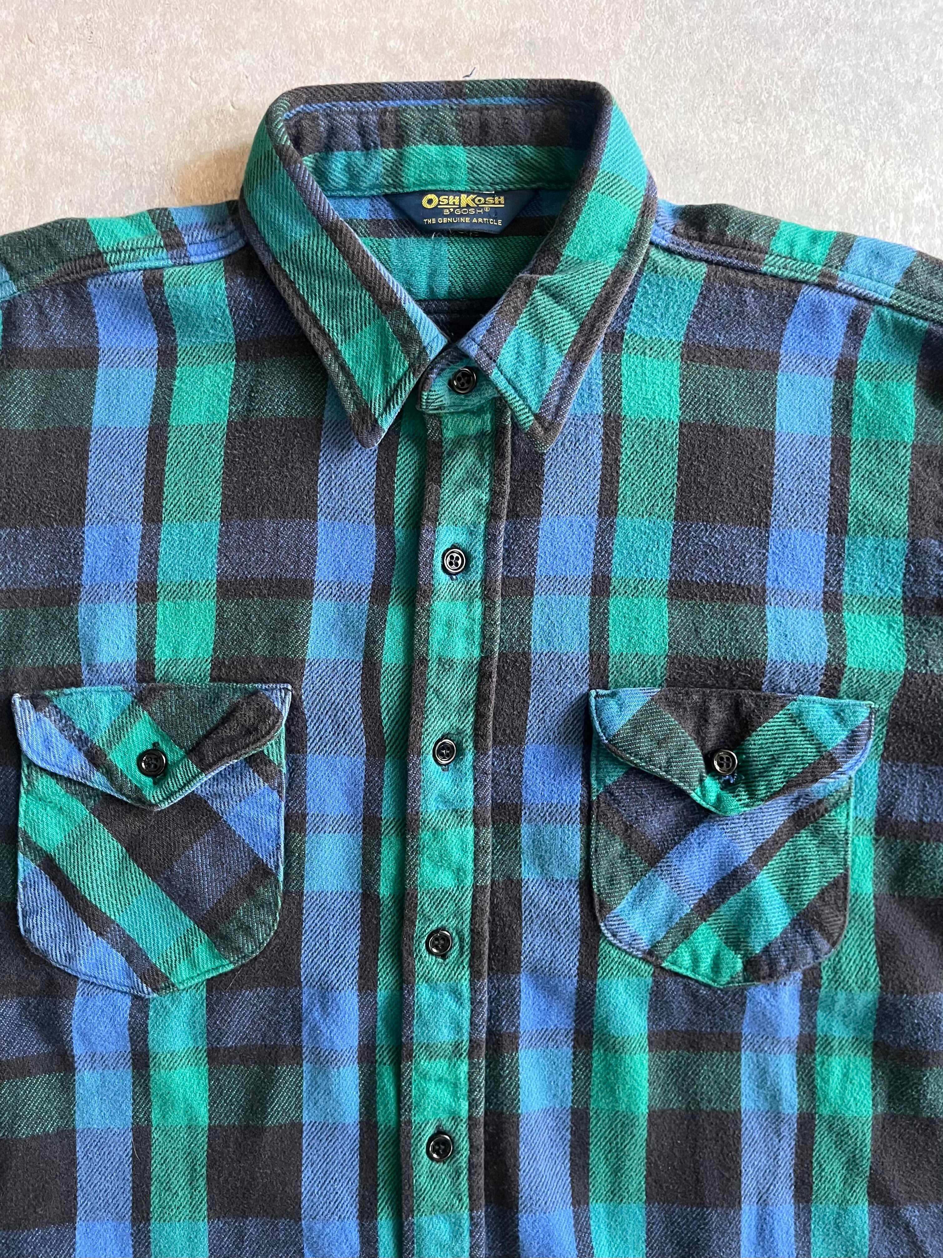 1980s OSH KOSH Flannel Shirts Made in USA XL G596 | ROGER'S used