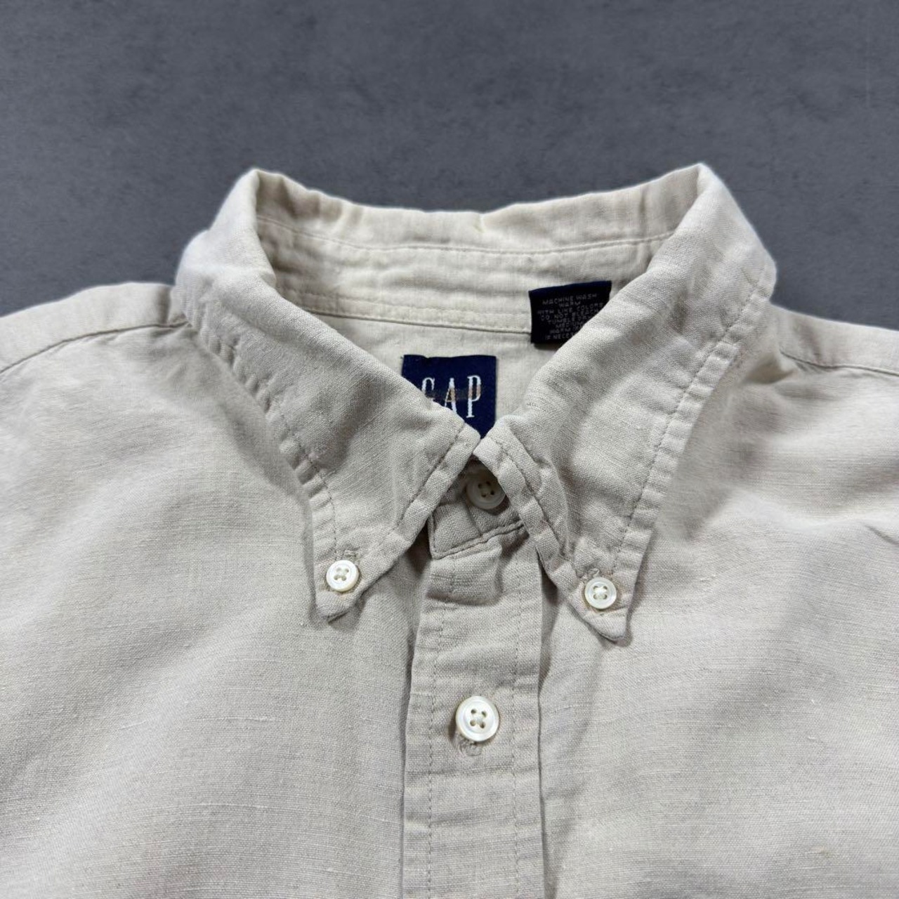 OLD GAP LINEN shirt L/S 00s XL 古着 - 7