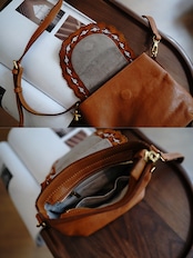 Rosalie Scallop Leather Shoulder Bag F0787