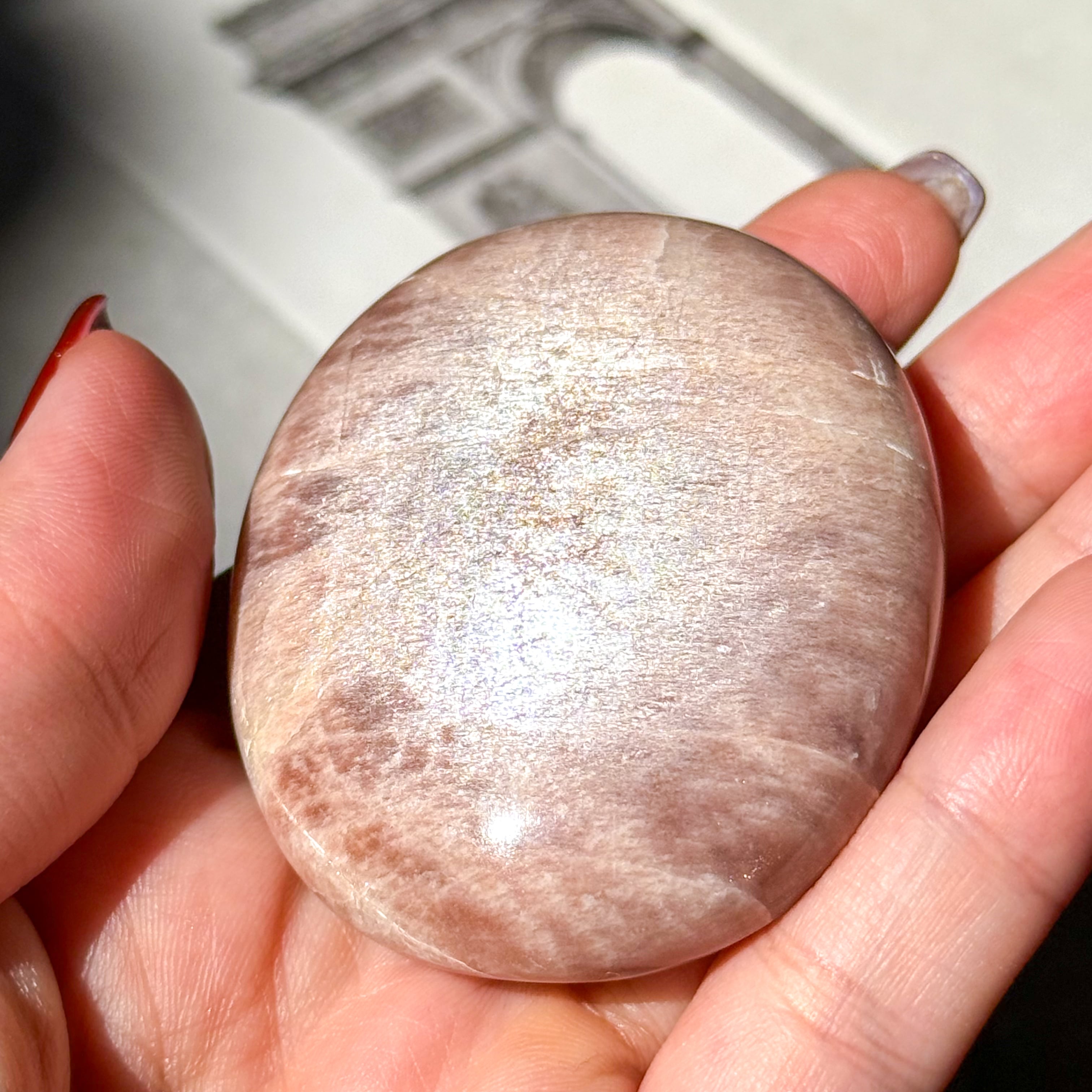 Peach Moonstone palm 6 ✧ ピーチムーンストーン | FLUXY - 天然石と
