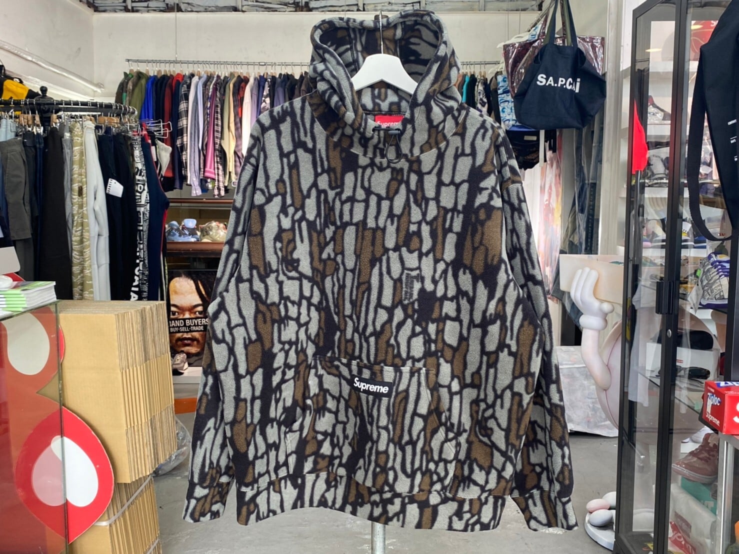 Supreme 20AW POLARTEC HALF ZIP PULLOVER OLIVE TREEBARK CAMO XL  