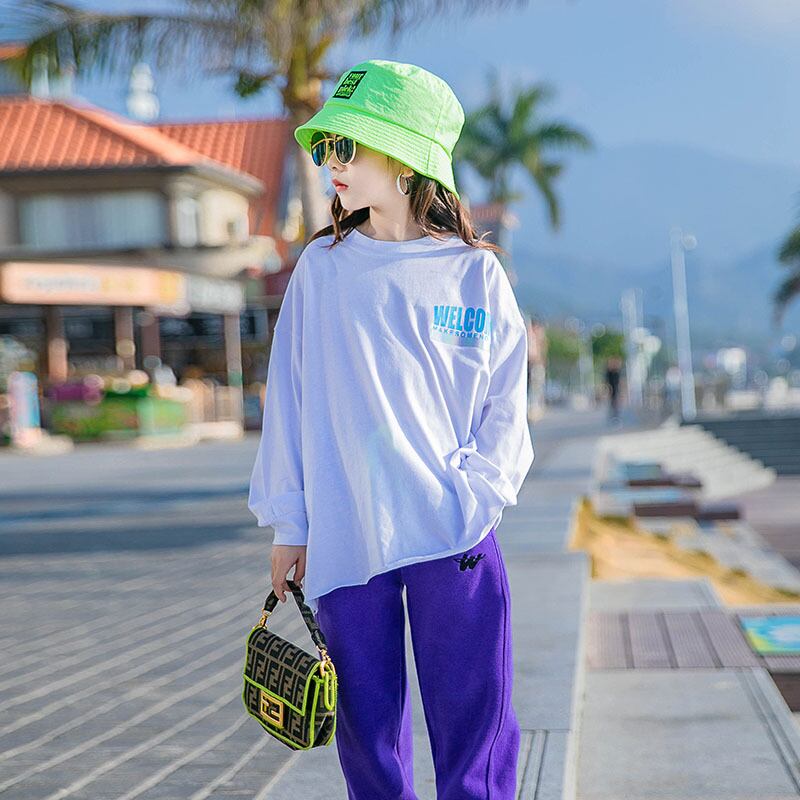 Tシャツ シャツ スプリングオータムスタイル ロング コットン 春物 秋物 キッズ トレンディボーイ75281588687