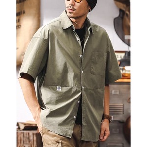 Back logo patch work shirt 1473