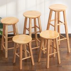 スツール ウッド 木製 アンティーク調 ライトブラウン 円形 無垢材 ラウンド 高さ60cm 丸い アンティーク モダン シンプル