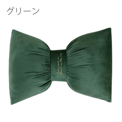 クッション ベルベット調 リボン 座布団 背もたれ 枕 ピロー | FIGARO