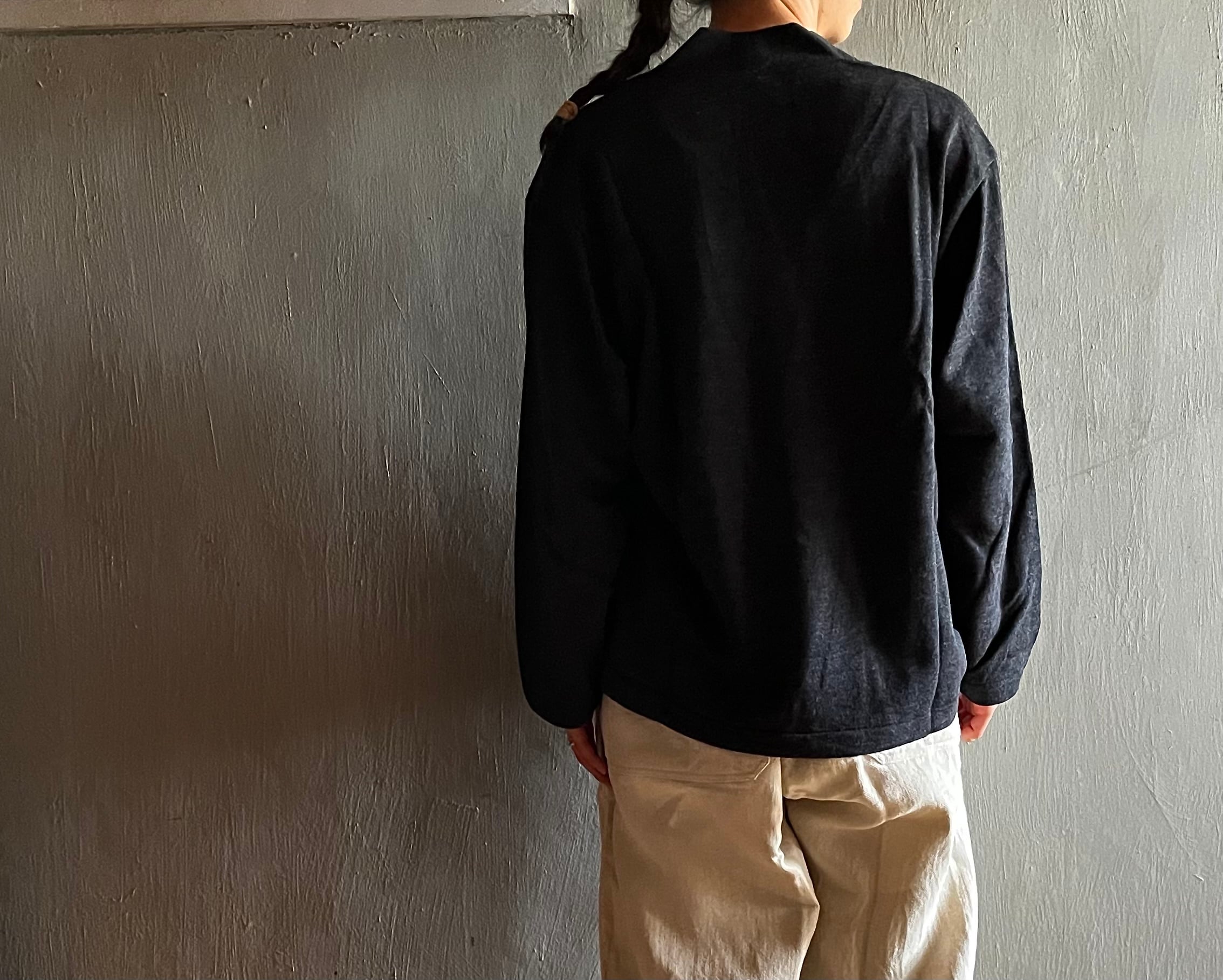 MITTAN｜super120'sウール裏毛カーディガン 墨黒 T-31 | CORNER_122