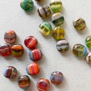 〈再入荷〉チェコカラフルマーブル模様ビーズパック(4p)