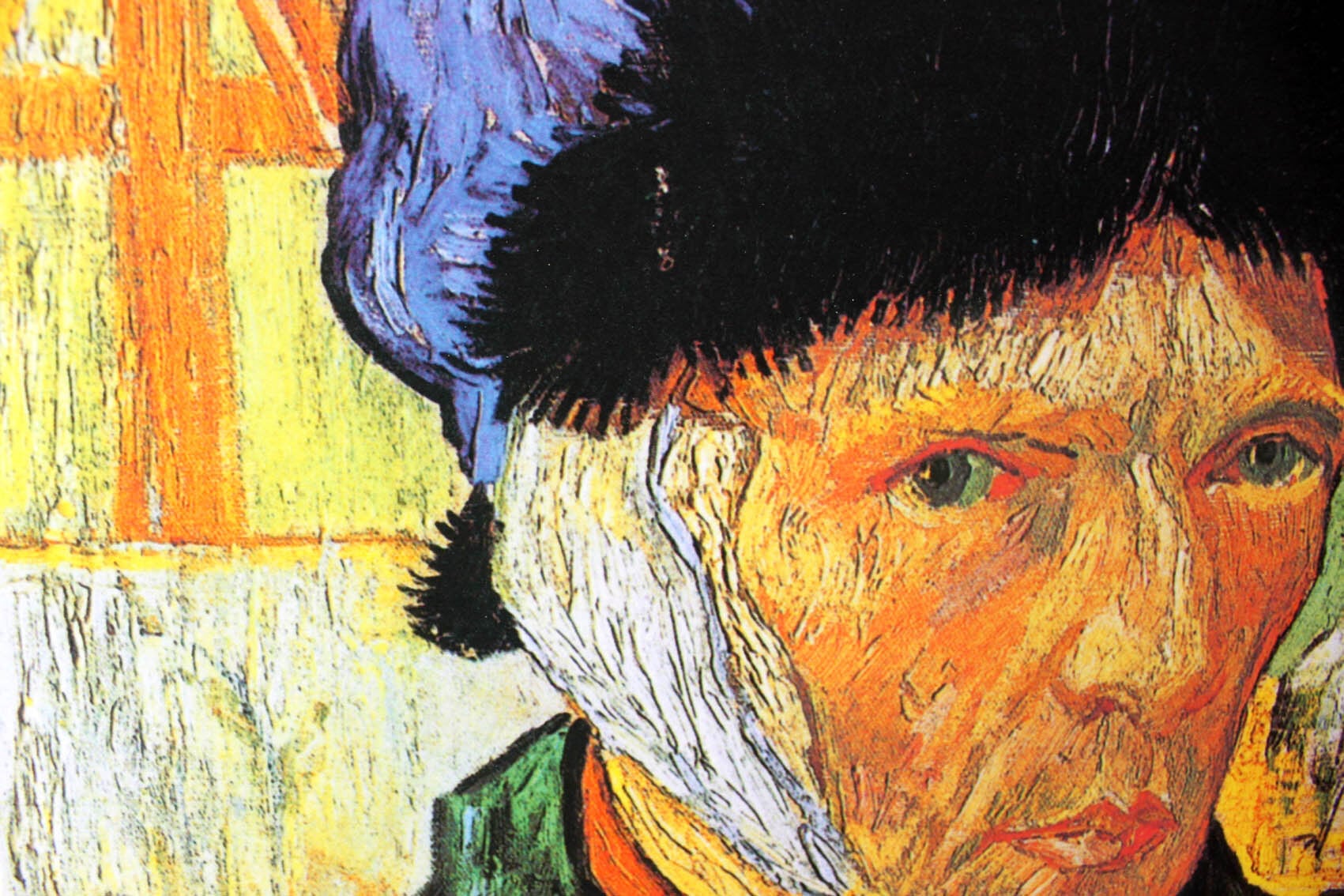 ゴッホ 絵画「包帯をした自画像」額縁4色選択可能 作品証明書 展示用フック 限定エディション付複製画 ジークレ