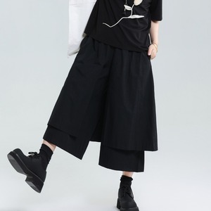ダブルレイヤークロップドワイドパンツ　D0204