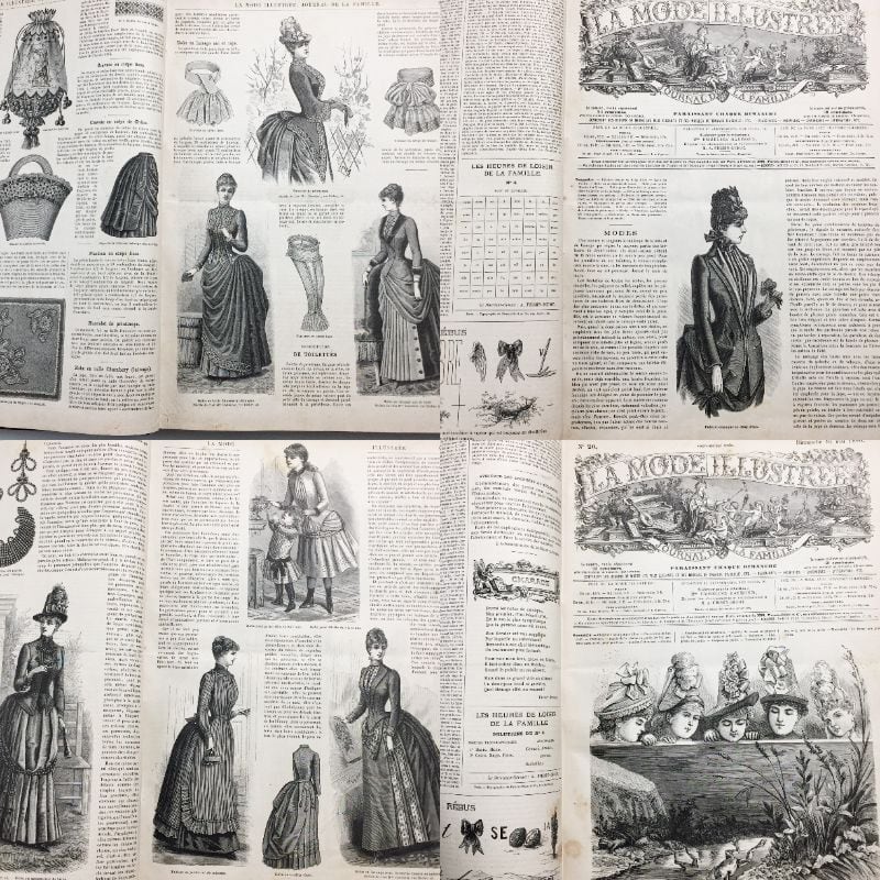 訳あり】 Revue de la mode 1884年 ファッションプレート フランス服飾 