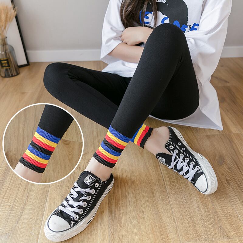 【新作】【送料無料】 スタイリッシュなマタニティコットンマタニティパンツマタニティレギンスウエストストレッチストライプパッチワークベリーサポートパンツ AL expec329472602287